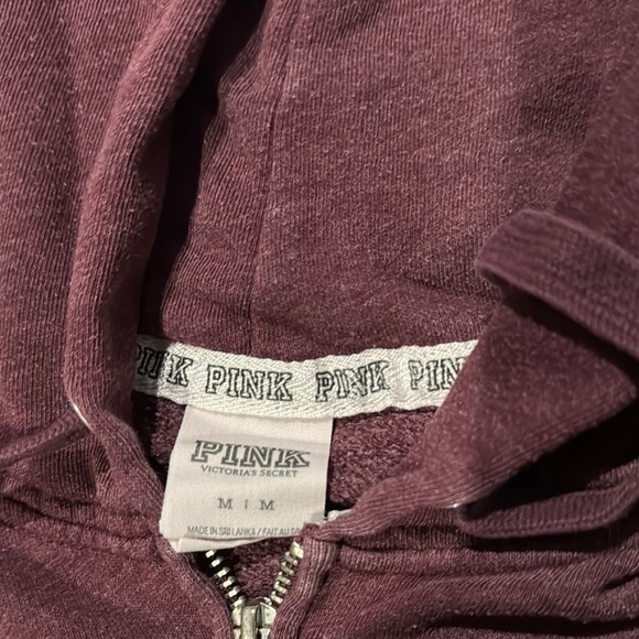 PINK Victoria's Secret Red Hooded Sweatshirt with Graphic Design - Picture 2 of 5
